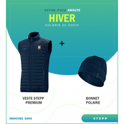 PACK VESTE HIVER SANS MANCHE ADULTE ET BONNET POLAIRE