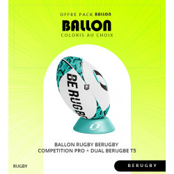 BALLON RUGBY BERUGBY COMPETITION PRO + DUAL BERUGBE T5